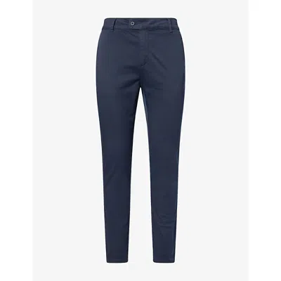 Arne Mens Navy Tailored Slim-fit Cotton-stretch Chino Trousers In Blue