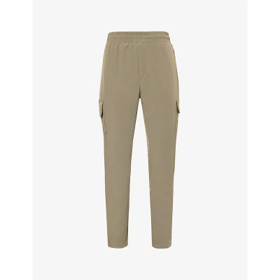 Arne Mens Olive Flap-pocket Drawstring-hem Relaxed-fit Tapered-leg Stretch-woven Cargo Trousers