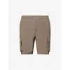 Arne Mens Utility Cargo Multi-pockets Stretch-woven Shorts Olive Xxl In Olive