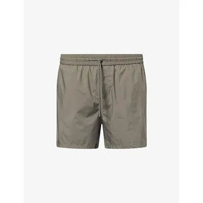 Arne Mens Sage Essential Drawstring Swim Shorts In Green