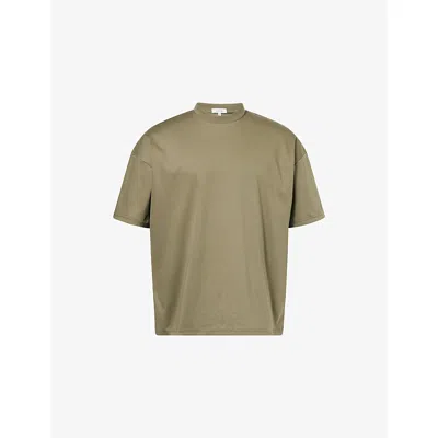 Arne Mens Sage Relaxed-fit Short-sleeve Cotton T-shirt In Green