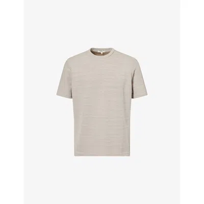 Arne Mens Stone Cavour Texture Woven T-shirt Xl In Neutral