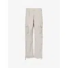 Arne Mens  Drawstring-waist Straight-leg Relaxed-fit Cotton-blend Cargo Trouser In Stone
