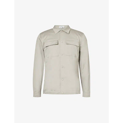 Arne Mens Stone Essential Flap-pocket Stretch-cotton Overshirt