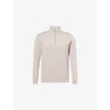 Arne Mens Stone Funnel-neck Half-zip Knitted Jumper Xxl In Gray