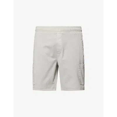Arne Mens Stone Garment-dyed Cargo-pocket Stretch-cotton Shorts In Gray