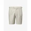 Arne Mens Stone Tailored Darted Linen-cotton Blend Shorts In Gray