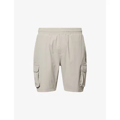 Arne Mens Stone Utility Cargo-pocket Stretch-jersey Shorts Xl In Gray