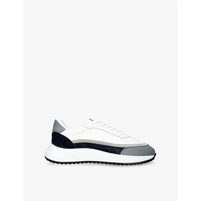 Arne Mens White/oth Wave Runner Suede And Mesh Low-top Trainers Eur 43 / 9 Uk