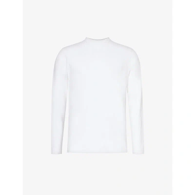 Arne Mens White Brand-embroidered Long-sleeved Cotton-jersey T-shirt