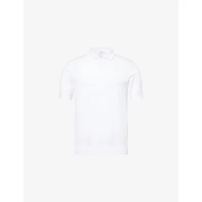 Arne Mens White Como Short-sleeve Cotton Polo Shirt Xl