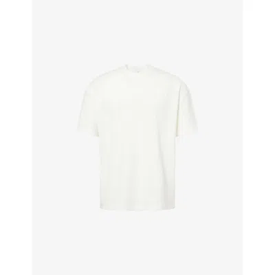 Arne Mens Relaxed-fit Waffle Woven T-shirt White Xxl