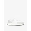 Arne Mens White Technical Runner Leather Suede And Mesh Low-top Trainers Eur 41 / 7 Uk