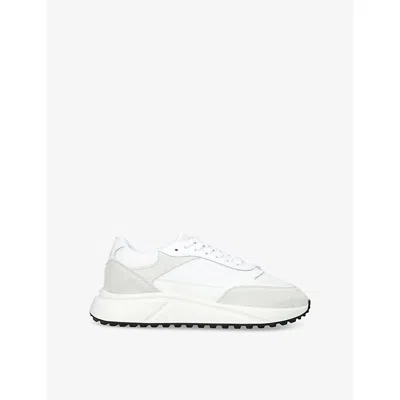 Arne Mens White Technical Runner Leather Suede And Mesh Low-top Trainers Eur 41 / 7 Uk