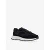 Arne Mens White/blk Circuit Suede, Leather And Mesh Trainers Eur 45 / 11 Uk In Black