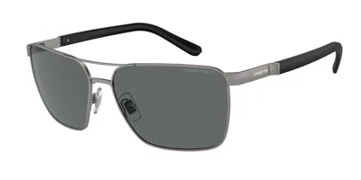 Arnette An3091 Barracas Polarized 745/81 Men's Sunglasses Gunmetal Size 61 In Gray