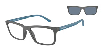 Arnette An4333 Hypno 2.0 With Clip-on Men's Glasses, Grey, Size 55 In Matte Medium Grey