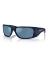 Arnette Men's Polarized Sunglasses, Flipside An4345 In Dark Blue Matte Top,shiny