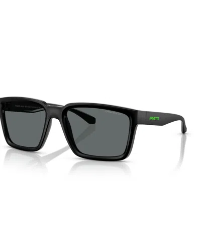 Arnette Men's Polarized Sunglasses, Plot Twist An4346 In Black Matte Top,shiny
