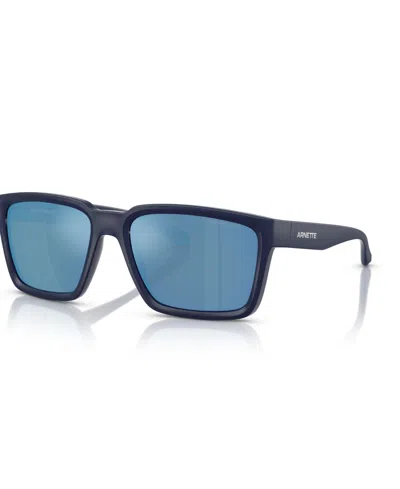 Arnette Men's Polarized Sunglasses, Plot Twist An4346 In Dark Blue Top Matte,shiny