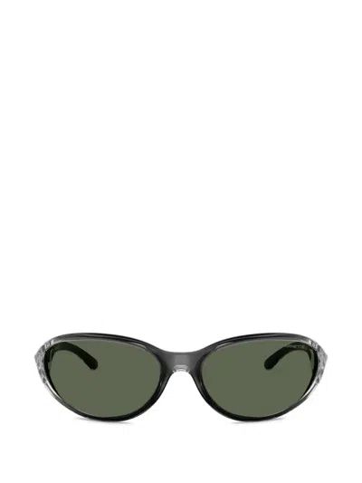 Arnette Raven Oval-frame Sunglasses In Black