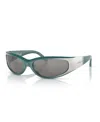 Arnette Unisex Catfish Sunglasses, An4302 In Green Gradiant Metal Silver