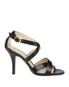 Arnia Woman Sandals Black Size 8 Leather In Black