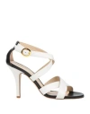 Arnia Woman Sandals White Size 8 Calfskin, Leather In White