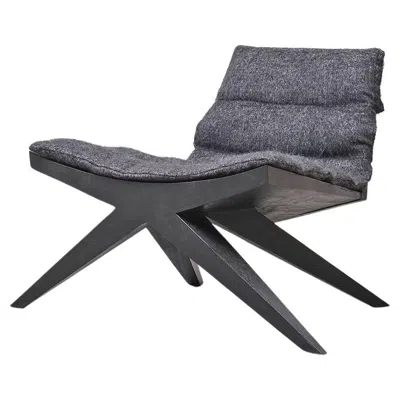 Pre-owned Arno Declercq Contemporary Black Lounge Chair In Iroko Wood, V-easy Chair By