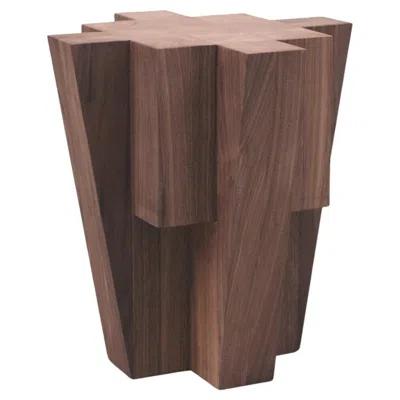 Pre-owned Arno Declercq Contemporary Side Table In Walnut, Bunker By  In Brown
