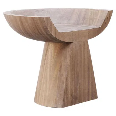 Pre-owned Arno Declercq Contemporary Stool In African Walnut, Throne By  In Brown