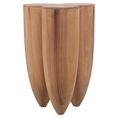 Pre-owned Arno Declercq Contemporary Stool In Walnut, Senufo By  In Brown