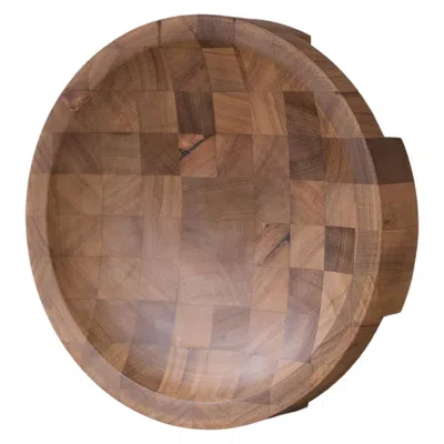 Pre-owned Arno Declercq Disk Tray African Walnut Small By  In Brown