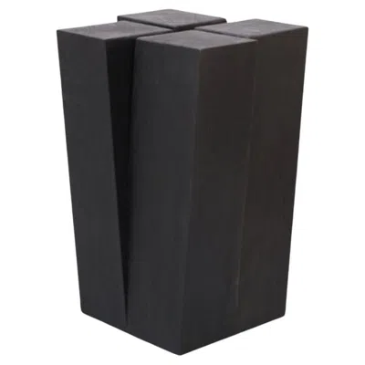 Pre-owned Arno Declercq Four Legs Burnt And Waxed Iroko Wood Stool By  In Brown