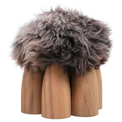Pre-owned Arno Declercq Senufo Ottoman In African Walnut By  In Brown
