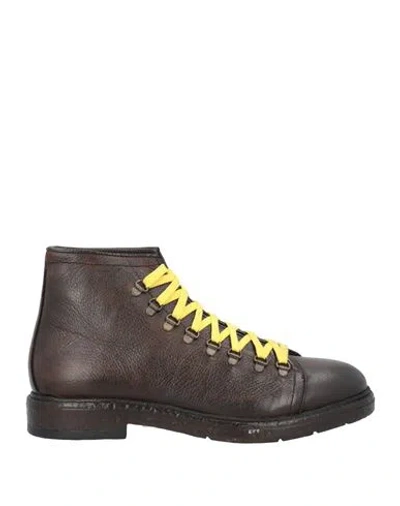 Arnold Layne Man Ankle Boots Dark Brown Size 9 Leather