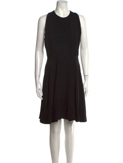 Pre-owned Arnold Scaasi Crew Neck Knee-length Dress In Black