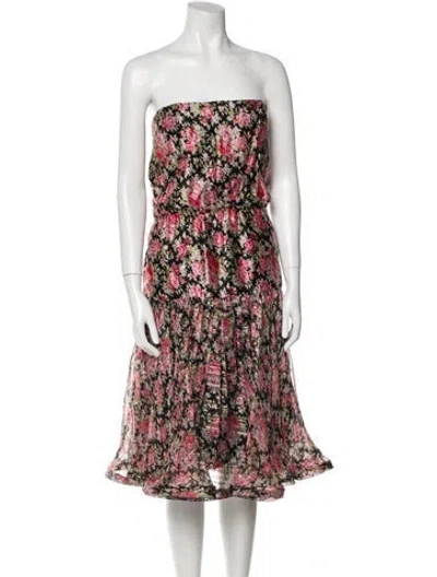 Pre-owned Arnold Scaasi Silk Knee-length Dress In Multi