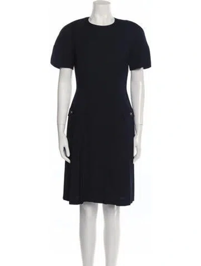 Pre-owned Arnold Scaasi Vintage Knee-length Dress In Blue