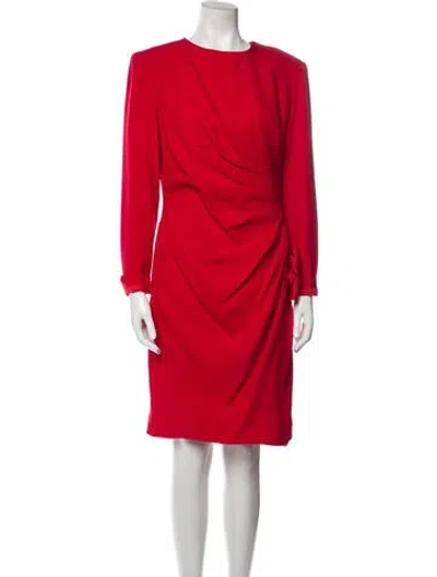 Pre-owned Arnold Scaasi Vintage Knee-length Dress In Red
