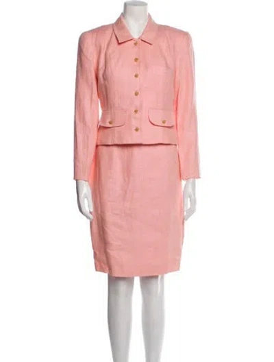 Pre-owned Arnold Scaasi Vintage Late 1980's - Early 1990's Dress Set In Pink