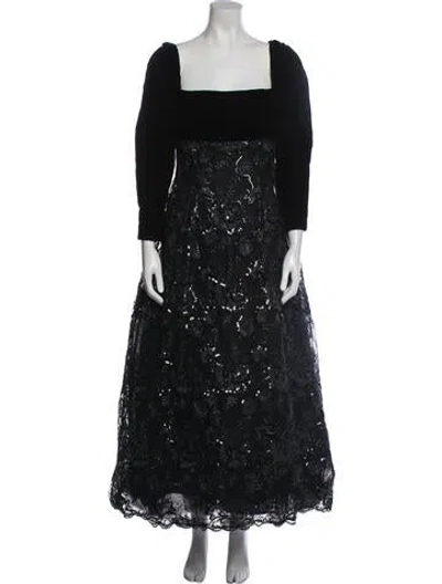 Pre-owned Arnold Scaasi Vintage Long Dress In Black