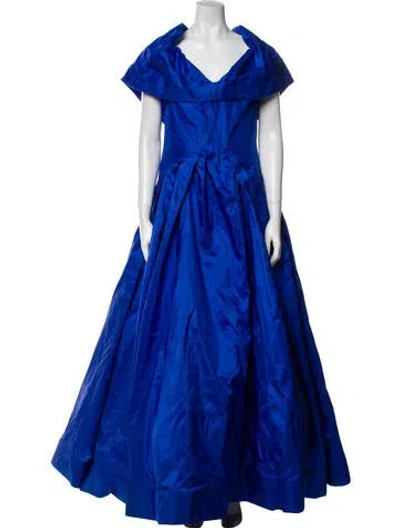 Pre-owned Arnold Scaasi Vintage Long Dress In Blue