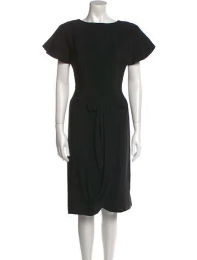 Pre-owned Arnold Scaasi Vintage Midi Length Dress In Black