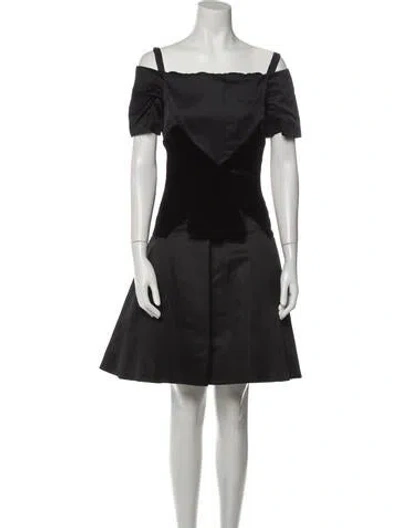 Pre-owned Arnold Scaasi Vintage Mini Dress In Black