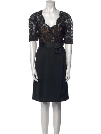 Pre-owned Arnold Scaasi Vintage Mini Dress In Black