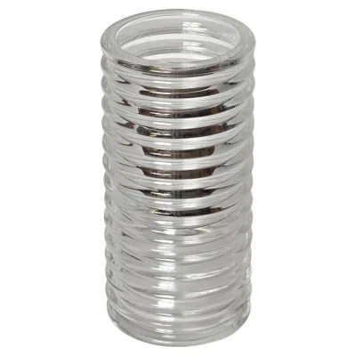 Pre-owned Arnolfo Di Cambio Italian Large "onda" Diamond Glass Vase By Sergio Asti For Di Cambio, 1970s. In Gray