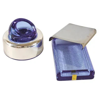 Pre-owned Arnolfo Di Cambio Joe Colombo Smoking Set With Ashtray And Cigar Holder, Italy, 1968, Mid-century Modern In Silver