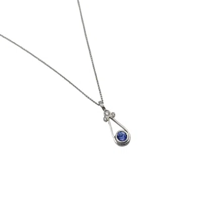 Arntz Women's Blue Sapphire Pendant Whitegold