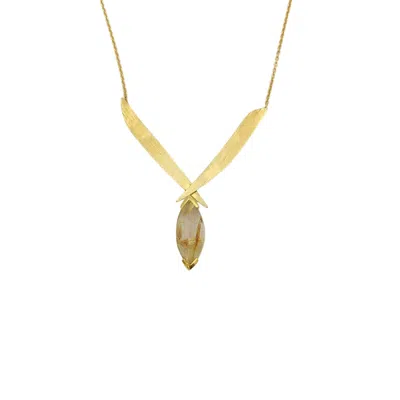 Arntz Women's Gold Rutilated Quartz Necklace